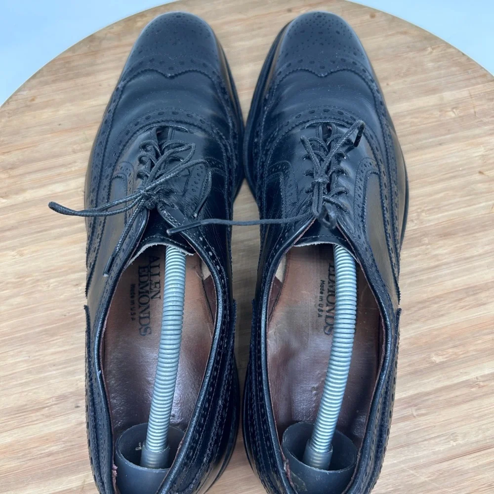 Allen‎ Edmonds McAllister Oxford Dress Shoes Black Lace Wingtip Sz 11B